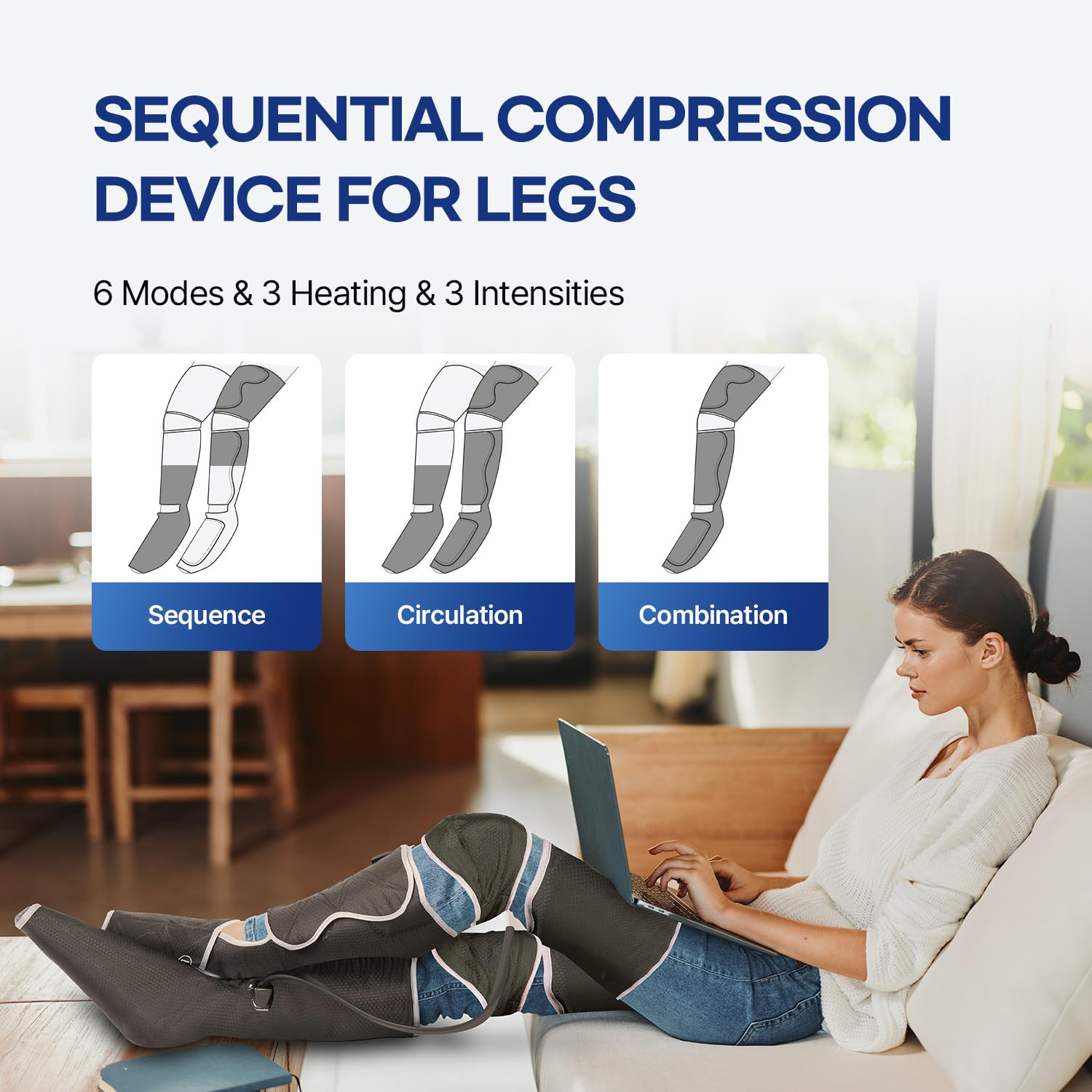 HubiCare Thigh to Feet Air Compression Leg Massager FE-7208