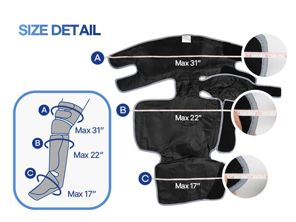 HubiCare Thigh to Feet Air Compression Leg Massager FE-7208