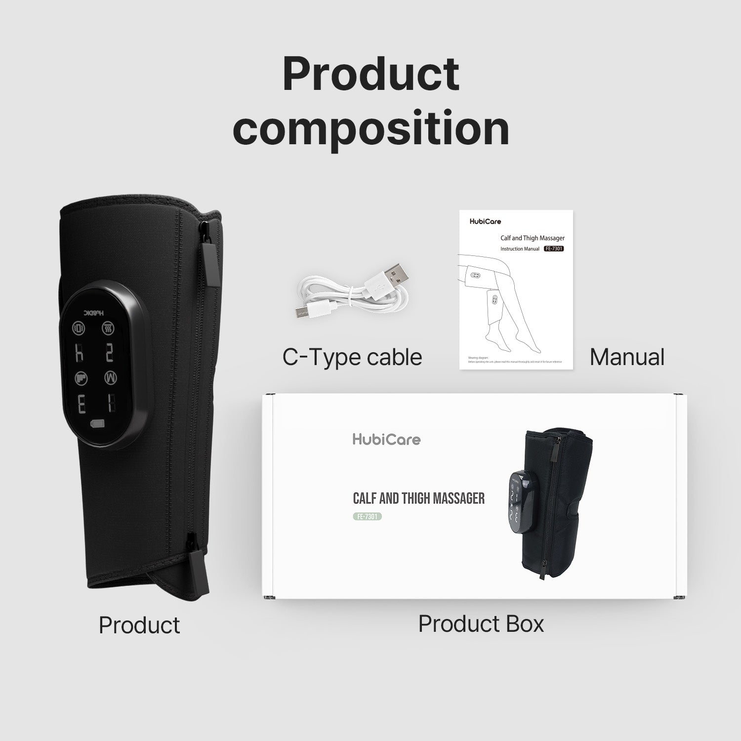HubiCare Wireless Air Compression Leg Massager FE-7301