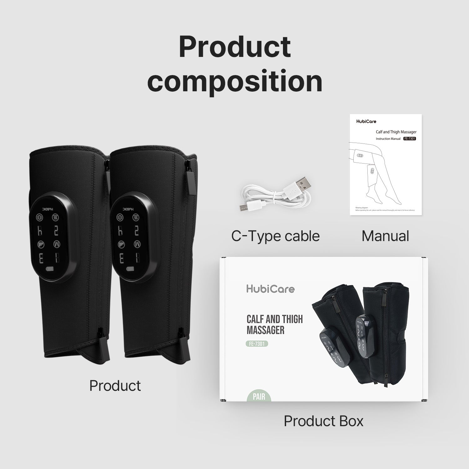 HubiCare Wireless Air Compression Leg Massager FE-7301