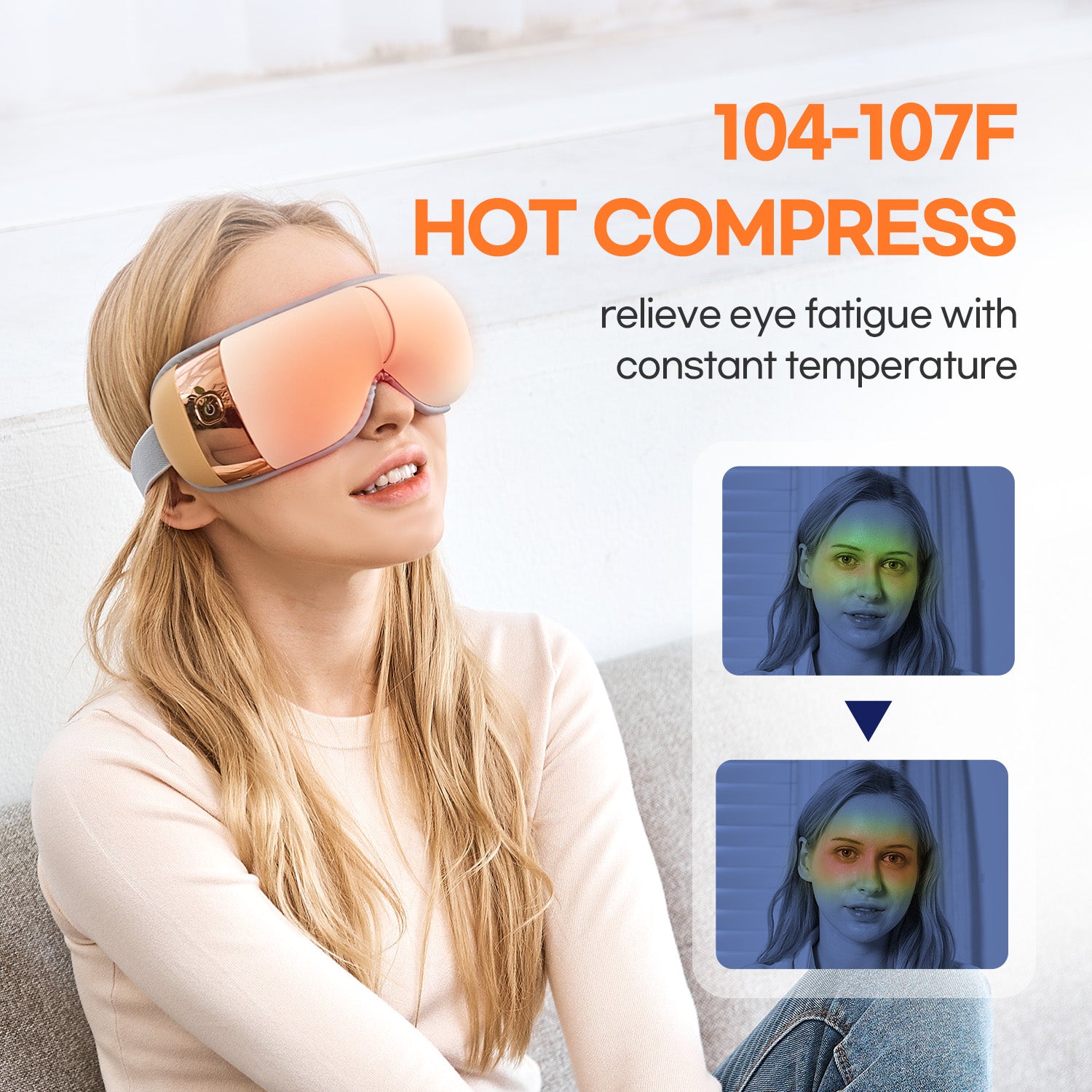 HubiCare Premium Eye Massager with Heat and Vibration Hem-5