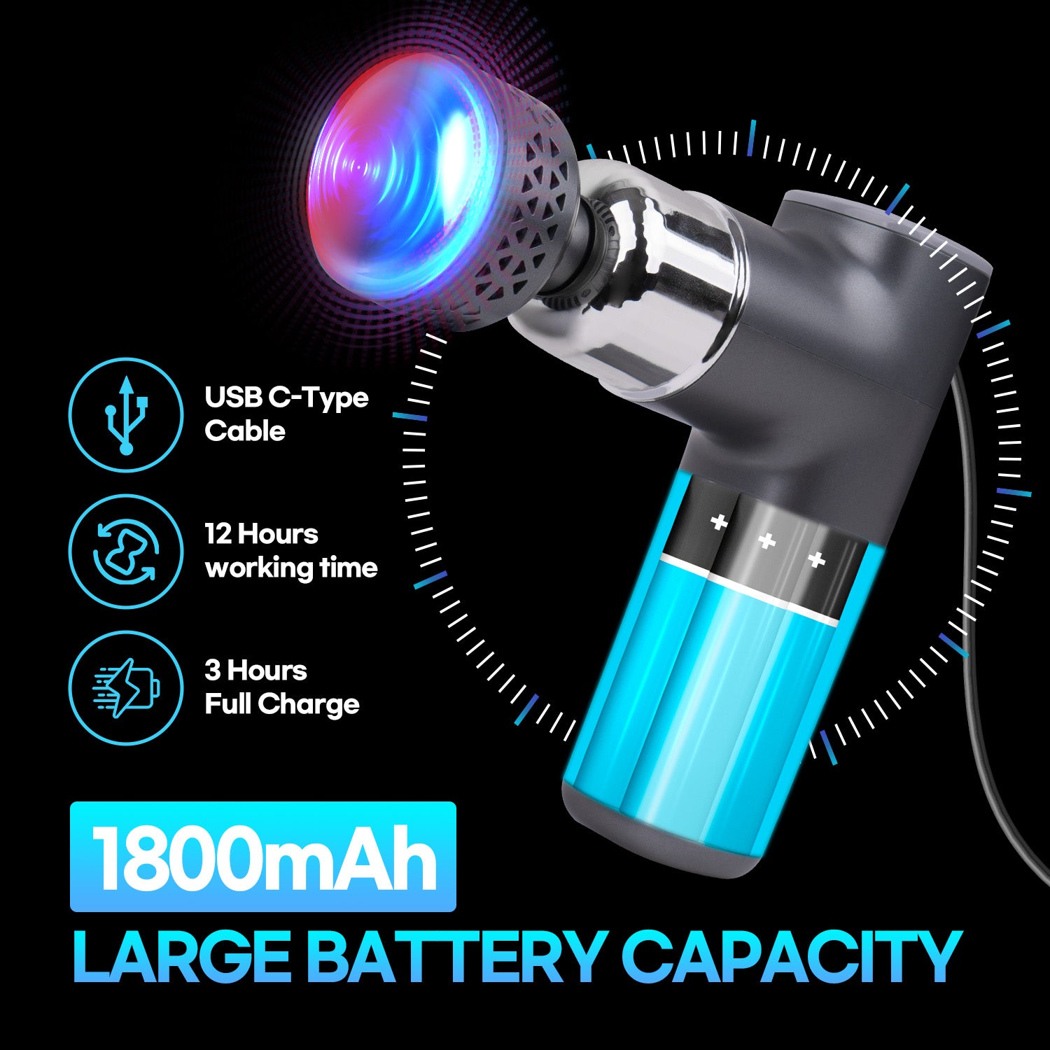 HubiCare Heat + Cold Massage Gun HMG-300