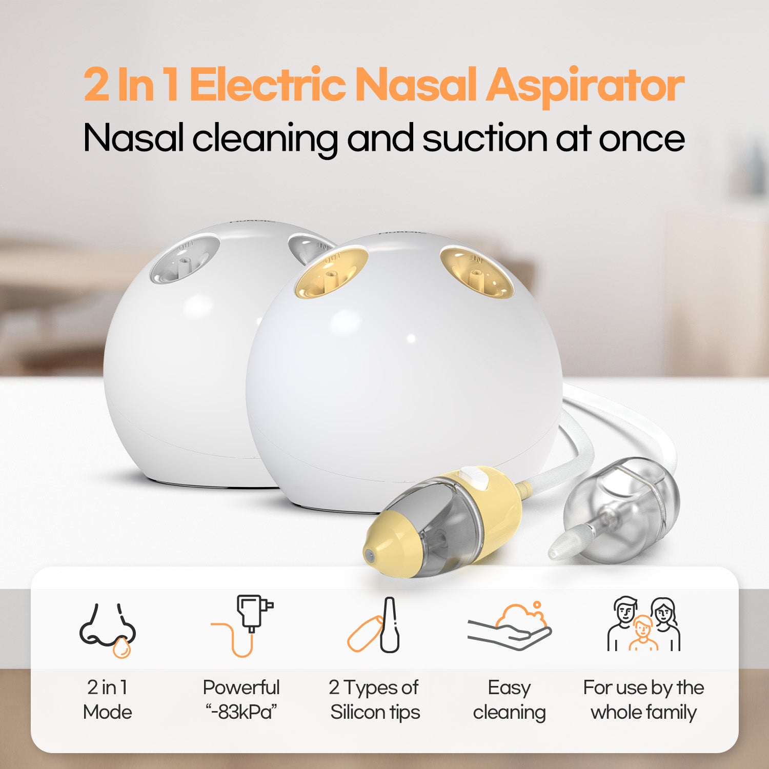 HubiBaby Electric Nasal Aspirator for Baby with Mist Spray HNA-1000