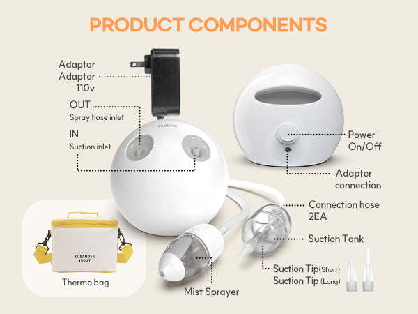 HubiBaby Electric Nasal Aspirator for Baby with Mist Spray HNA-1000