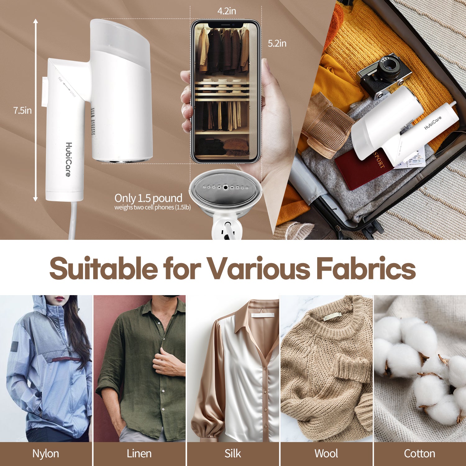 Dual Voltage Folding Garment Steamer HSI-10
